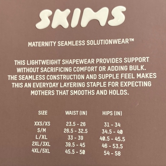NWOT SKIMS Maternity Seamless Solutionwear Tight in Cocoa Size M - Picture 2 of 2